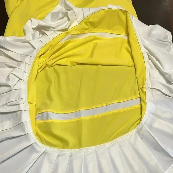 Fila Yellow and White Pleated Pickleball/Tennis/ Sundress - Picture 7 of 8